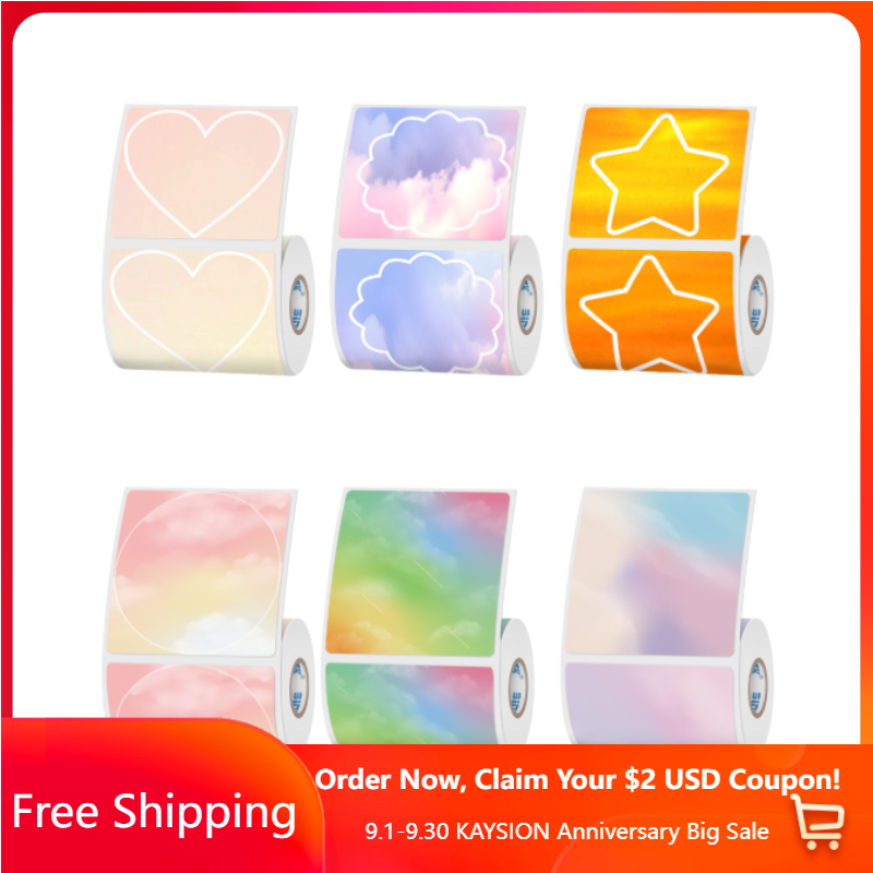 3/6/12 Rolls Color Thermal Label Set(US Local Shippment)