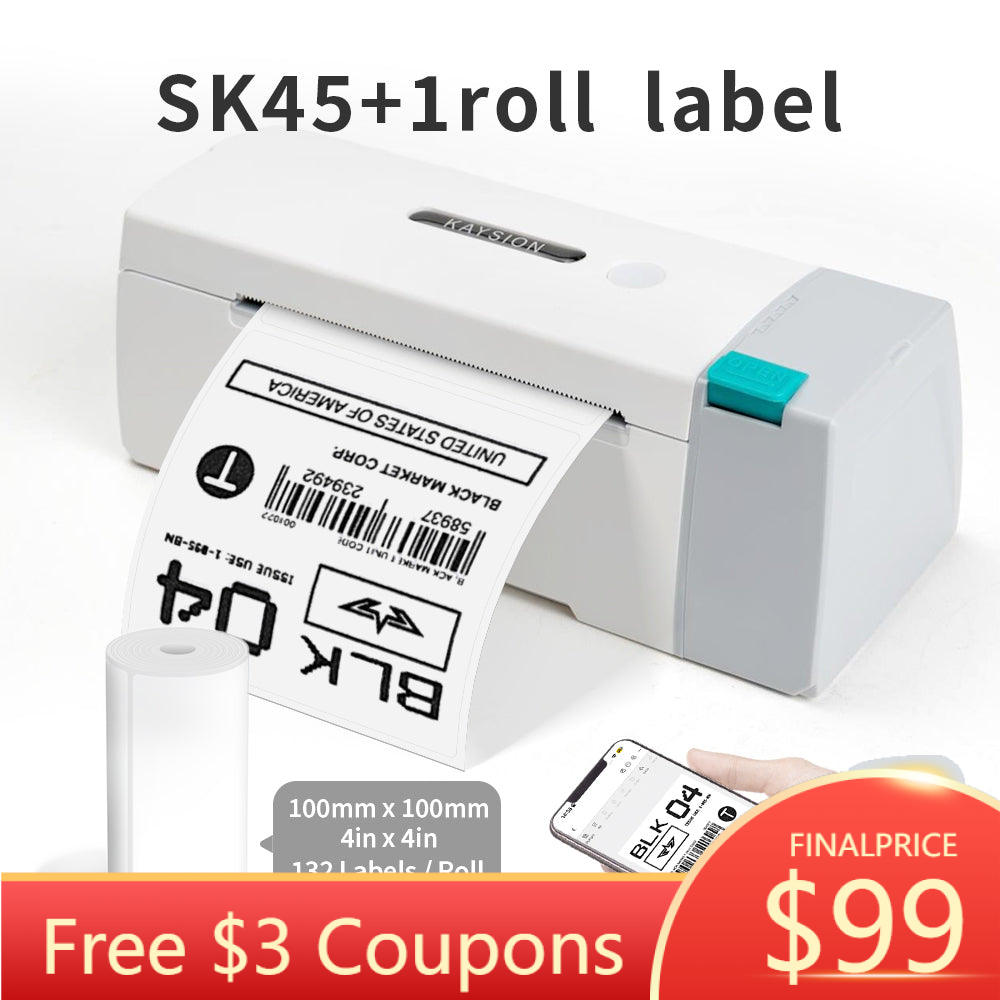 SK45 Thermal  Printer with 1 Roll Label(Australia Local Shippment)