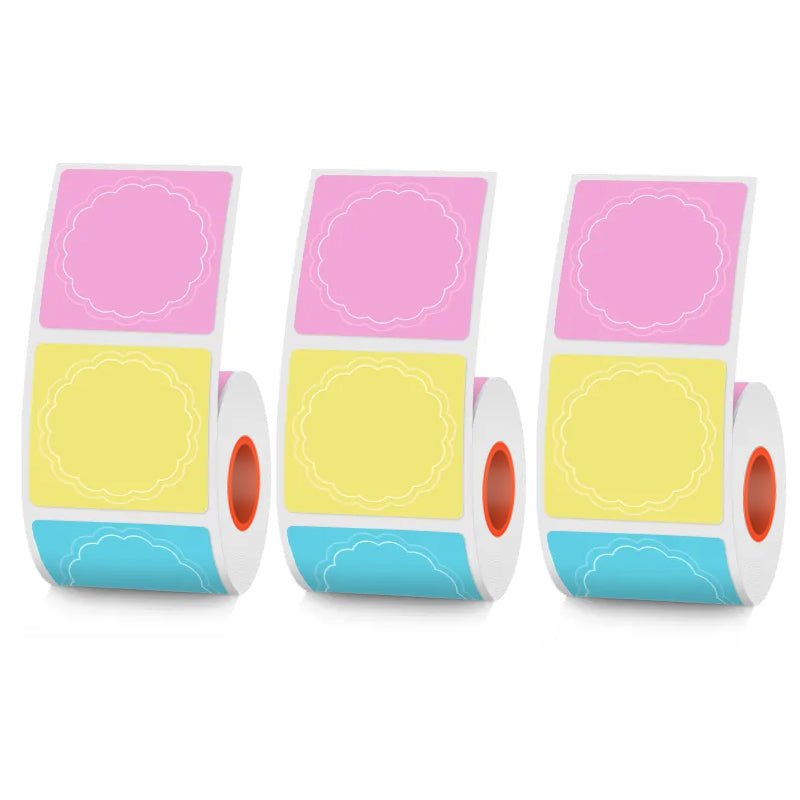 2 Types Round 30mm Thermal Label 3 Rolls Set For SK58/SK20/SK35/SK45/SK27