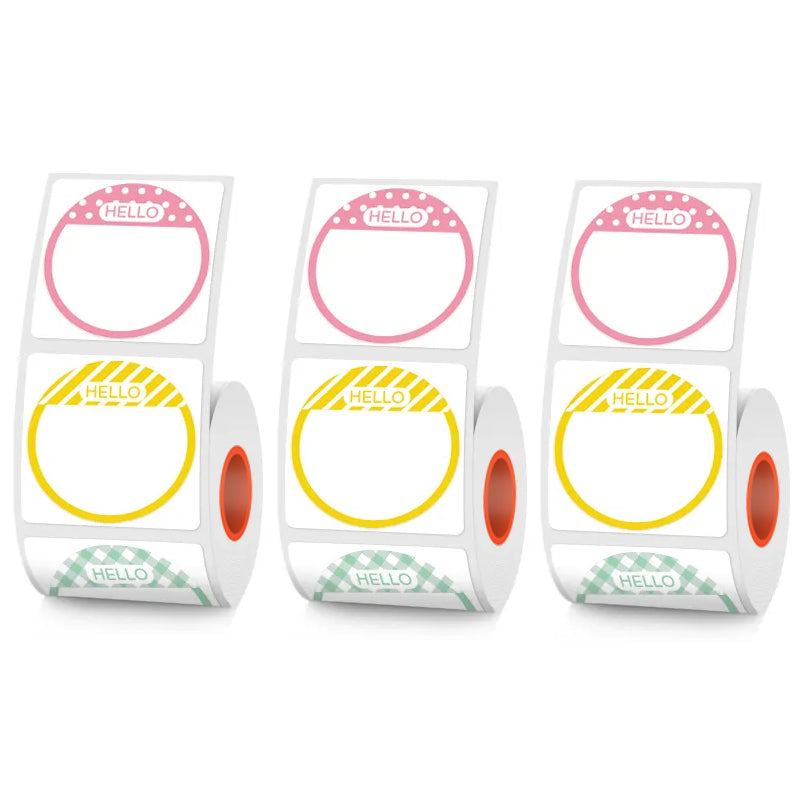 2 Types Round 30mm Thermal Label 3 Rolls Set For SK58/SK20/SK35/SK45/SK27