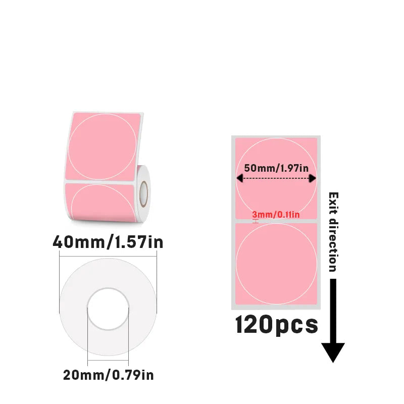 Thermal label 50mm diameter circle-for SK/58/SK20/SK35/SK45/SK27