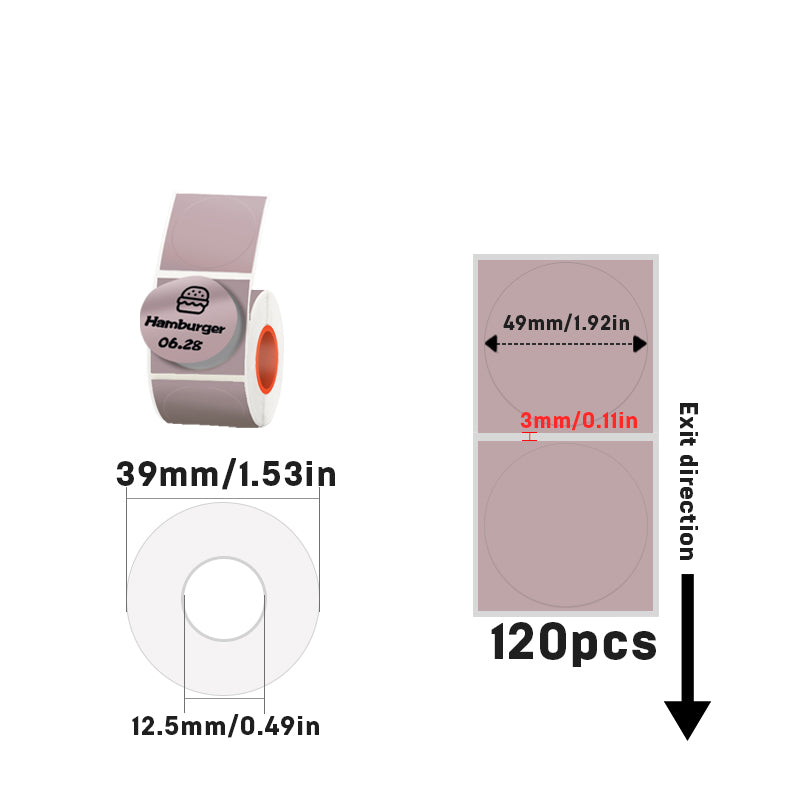 50mmX50mm Circular thermal label