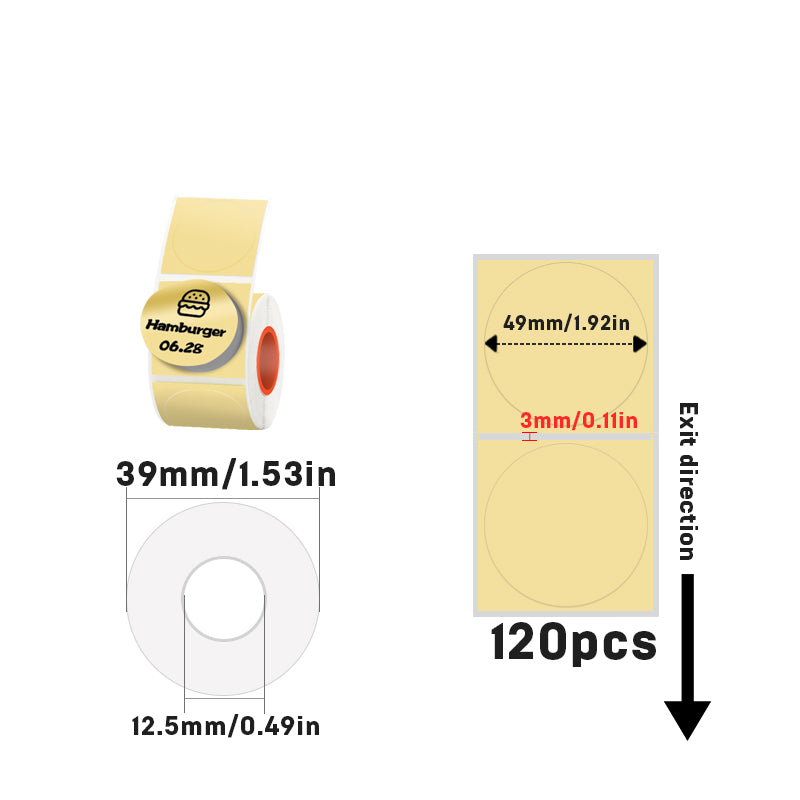 50mmX50mm Circular thermal label