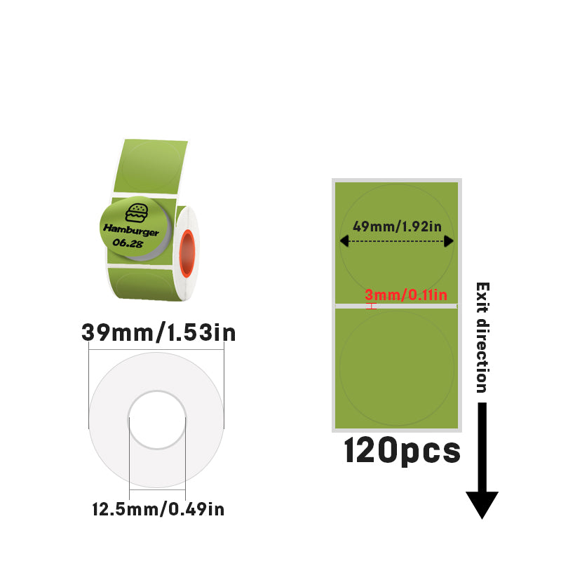 50mmX50mm Circular thermal label