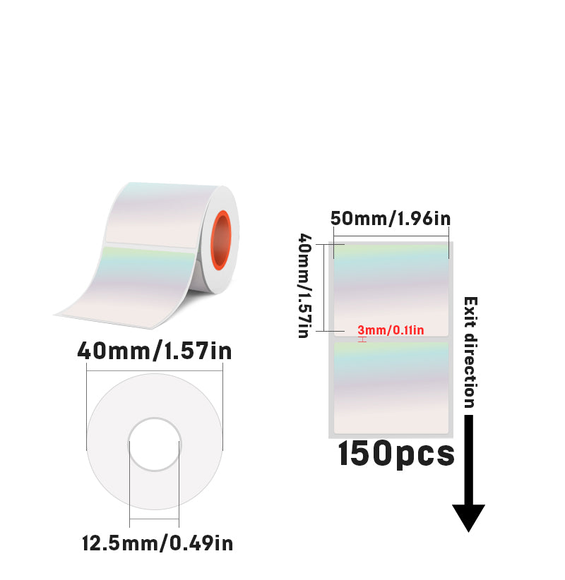 Laser Holographic Silvery Thermal Label For SK20/SK35/SK45/SK27