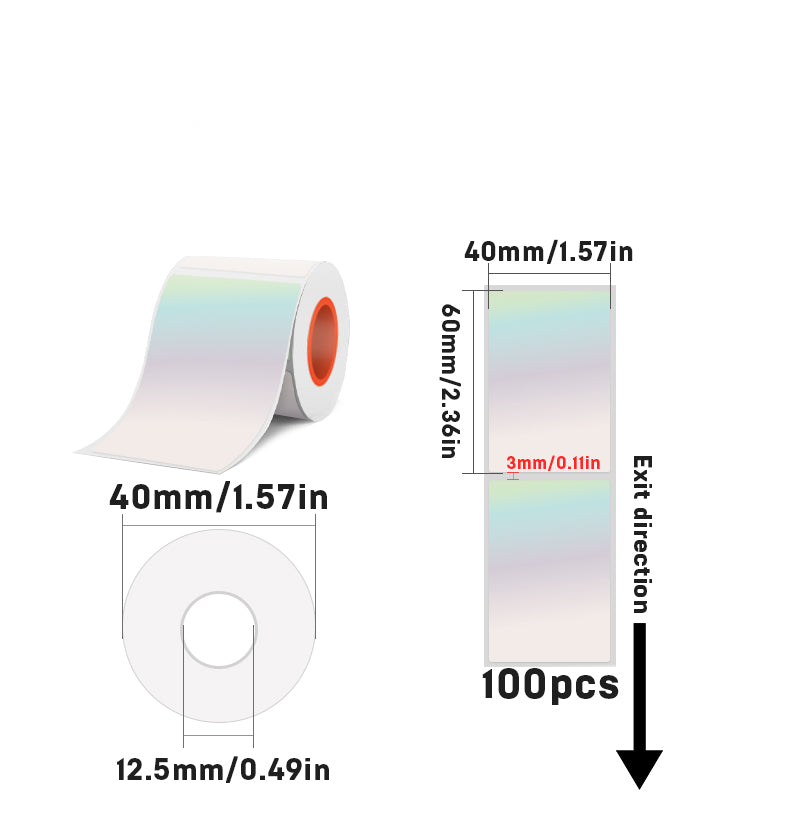 Laser Holographic Silvery Thermal Label For SK20/SK35/SK45/SK27
