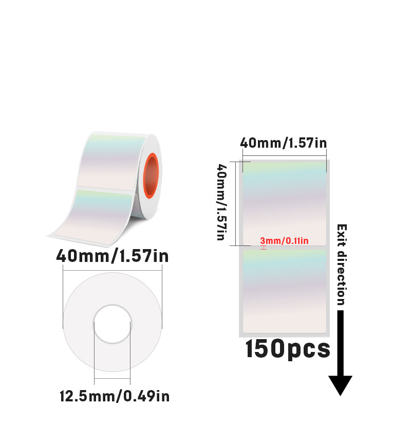Laser Holographic Silvery Thermal Label For SK20/SK35/SK45/SK27