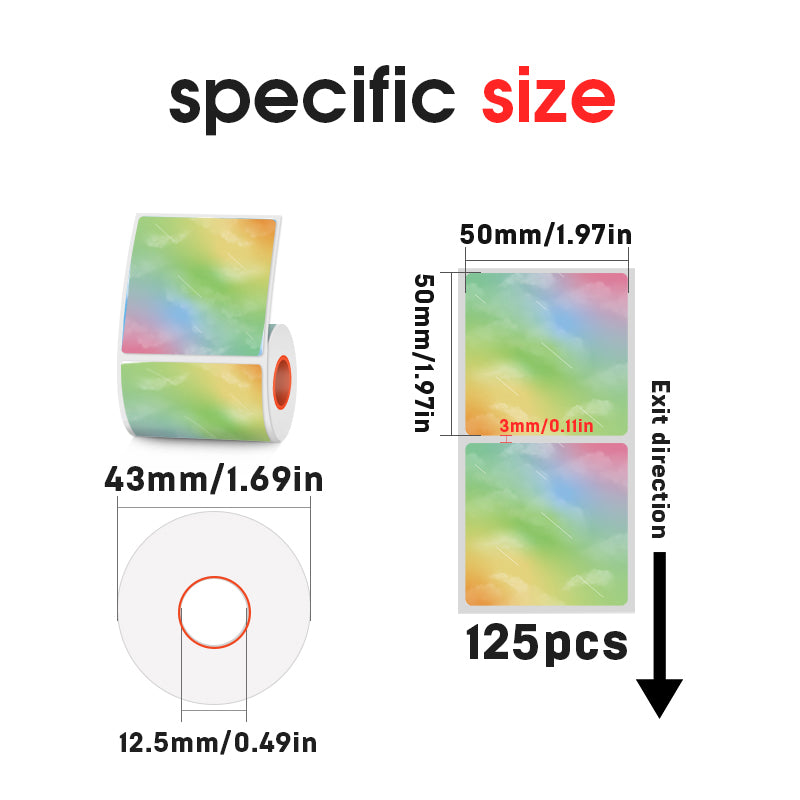 50x50mm Square Natural Background Thermal Label for SK58/SK20/SK35/SK45/SK27