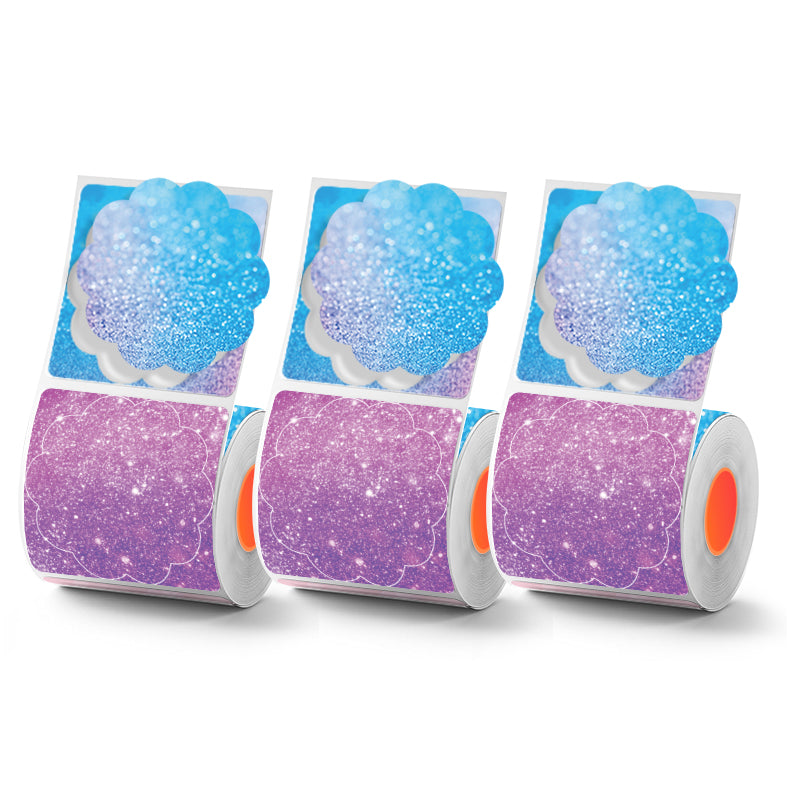 KAYSION 3 Rolls Color Flower Shape Thermal Label For SK58/SK20/SK35/SK45/SK27