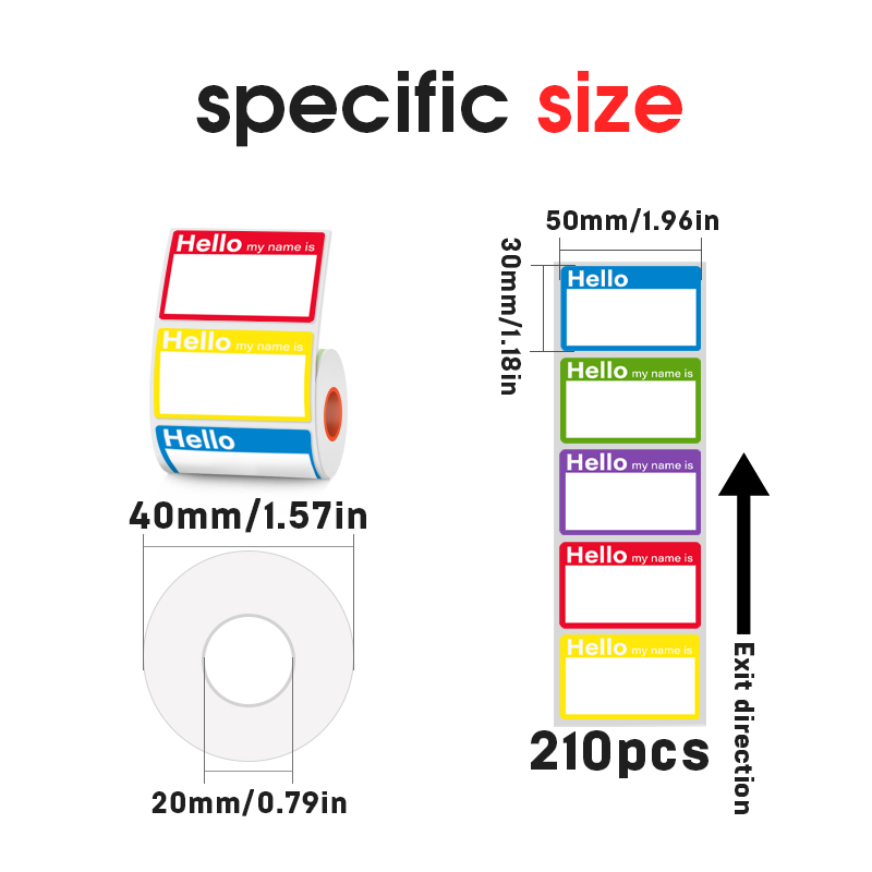3 Types of Color-printed Thermal Labels 4 color Border, Name, Cloud For SK58/SK20/SK35/SK45/SK27