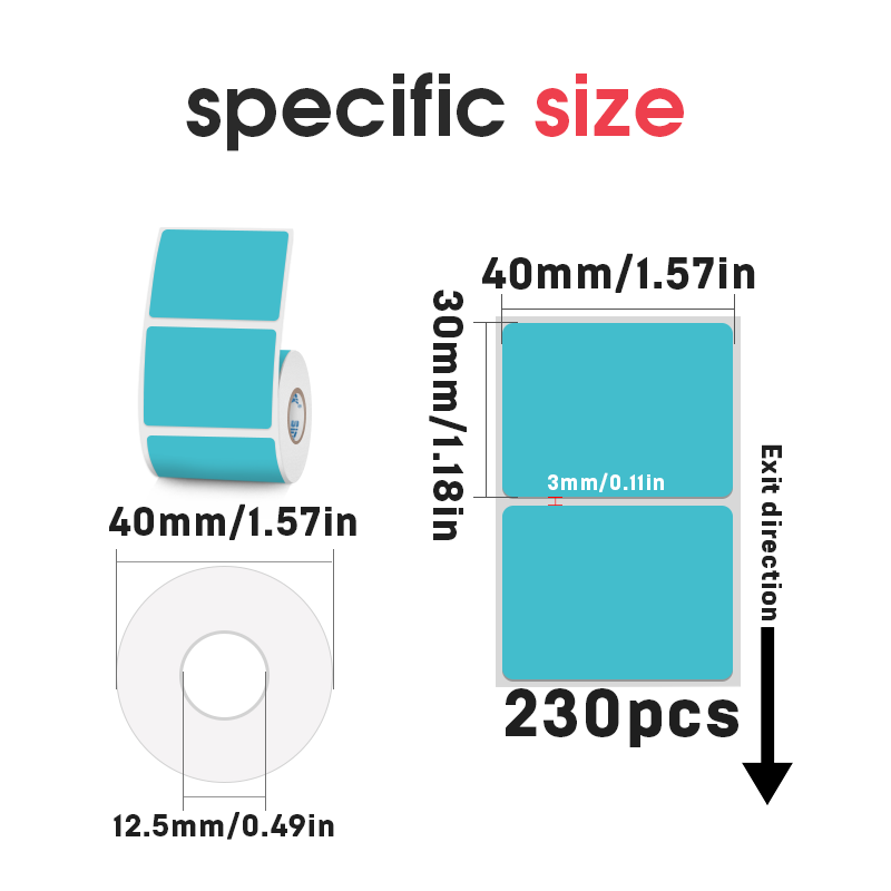 Thermal labels 40mmX30mm Four colors For SK58/SK20/SK35/SK45/SK27