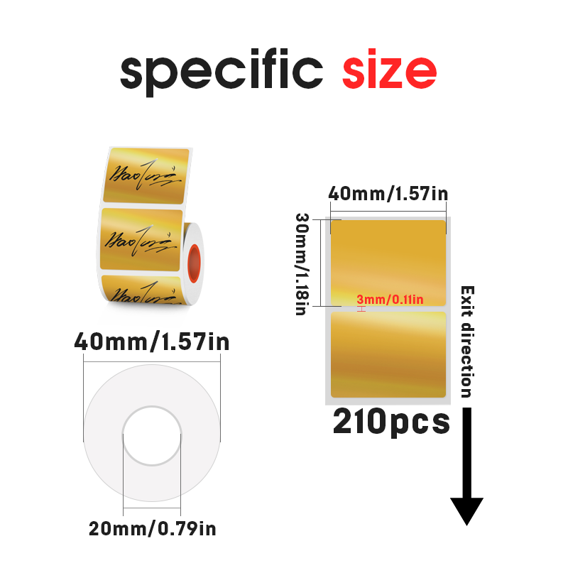 3 Rolls of Gold Holographic Label Set（NZ Local Shippment）