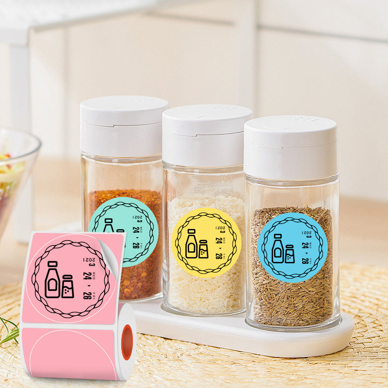 5 Rolls Round Color Thermal Labels, 50×50mm, Compatible with Portable Label Makers(NZ Local Shipment）