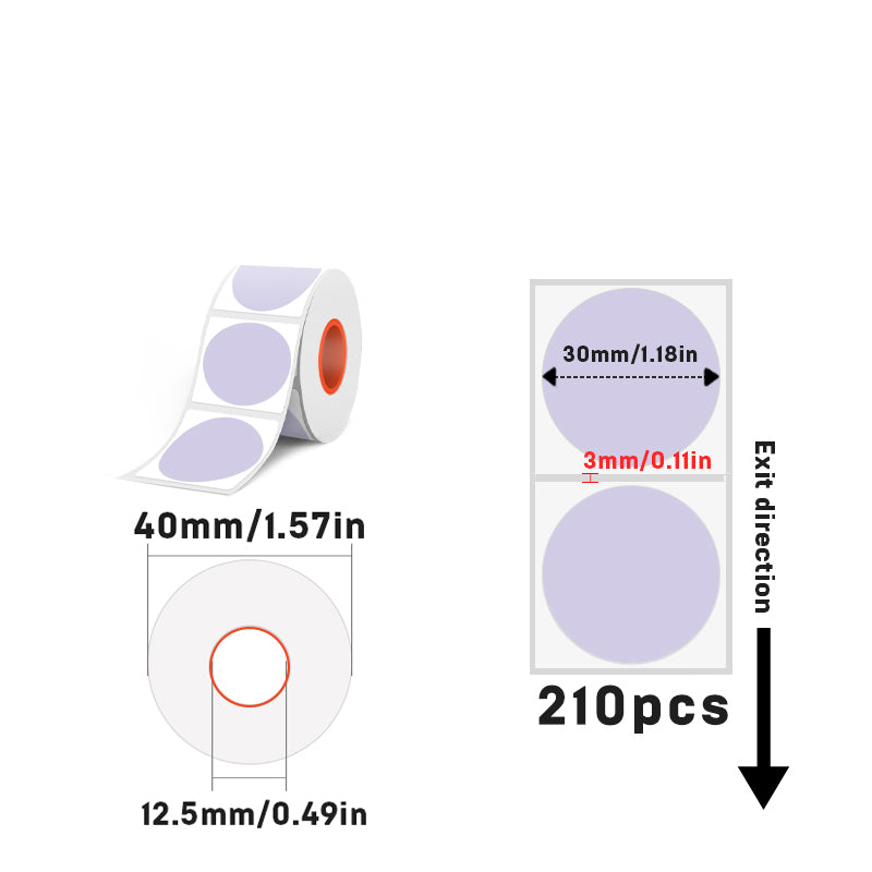 Thermal 30mm Diameter Round Label 6 colors inside For SK/58/SK20/SK35/SK45/SK27