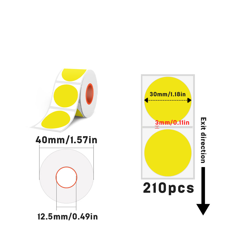 Thermal 30mm Diameter Round Label 6 colors inside For SK/58/SK20/SK35/SK45/SK27