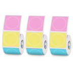 2 Types Round 30mm Thermal Label 3 Rolls Set For SK58/SK20/SK35/SK45/SK27