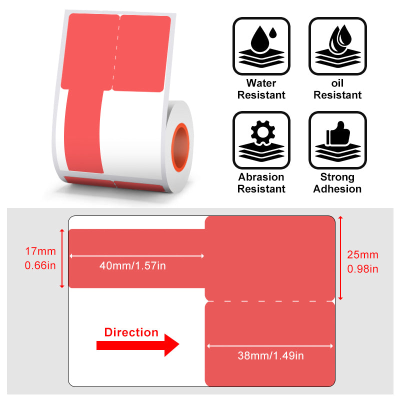 Thermal cable label 25mmX38mm 5 colors inside-for SK58/SK20/SK35/SK45/SK27