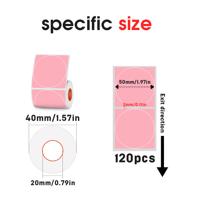 Thermal label 50mm diameter circle-for SK/58/SK20/SK35/SK45/SK27