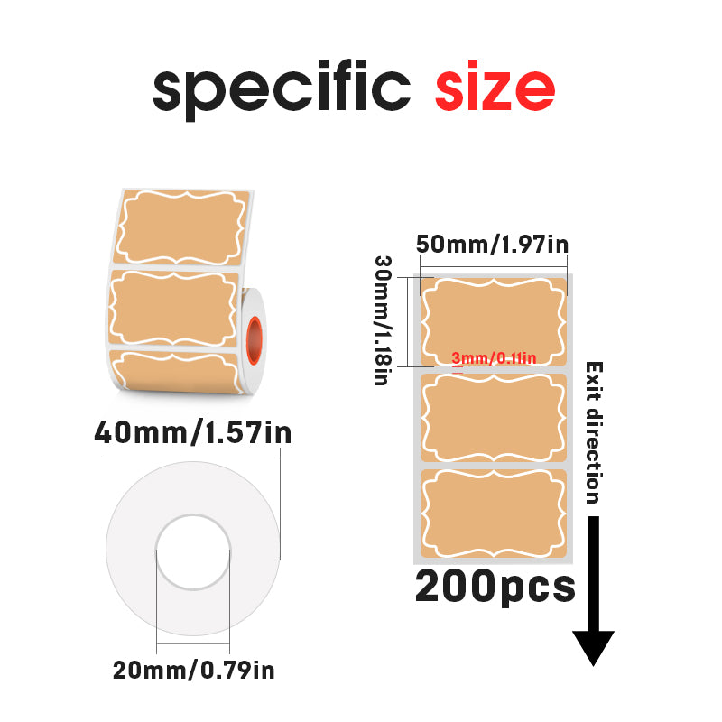 Thermal label 50mmX30mm for SK/58/SK20/SK35/SK45/SK27