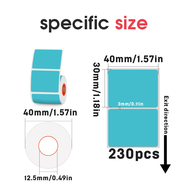 Thermal labels 40mmX30mm Four colors For SK58/SK20/SK35/SK45/SK27(Australia Local Shippment)
