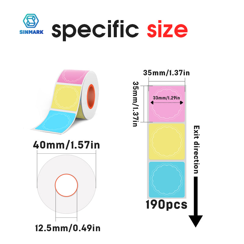 2 Types Round 30mm Thermal Label 3 Rolls Set For SK58/SK20/SK35/SK45/SK27