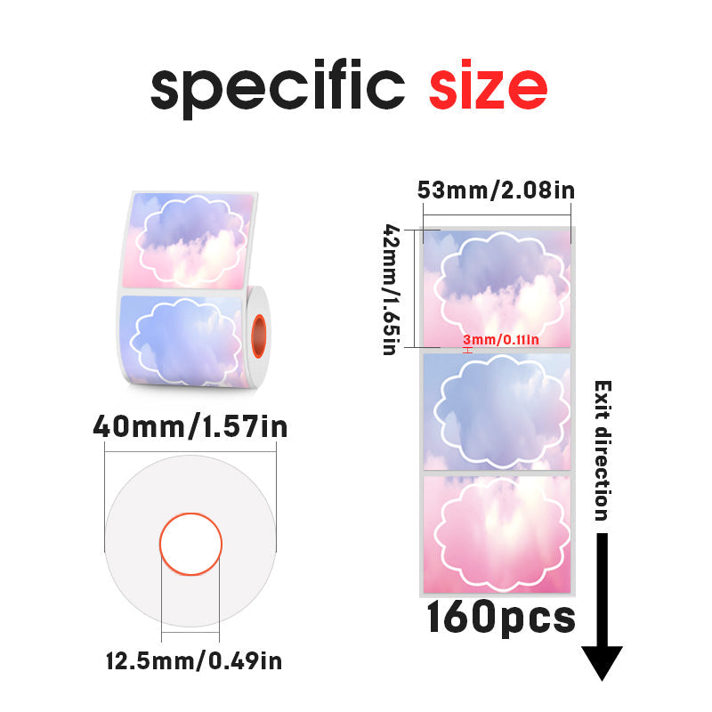 4 types of flower-shaped thermal labels For SK58/SK20/SK35/SK45/SK27