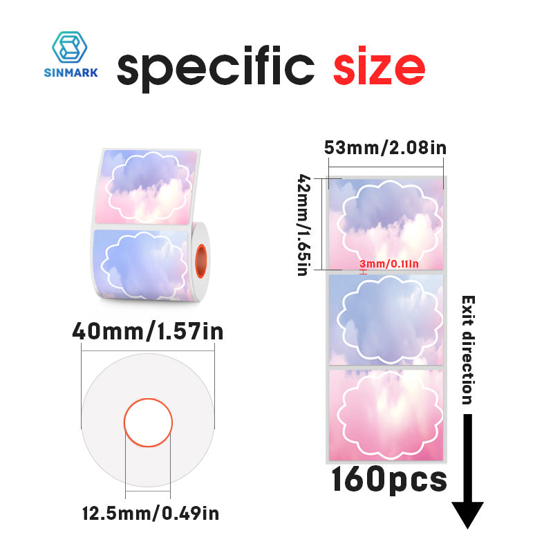 4 types of flower-shaped thermal labels For SK58/SK20/SK35/SK45/SK27