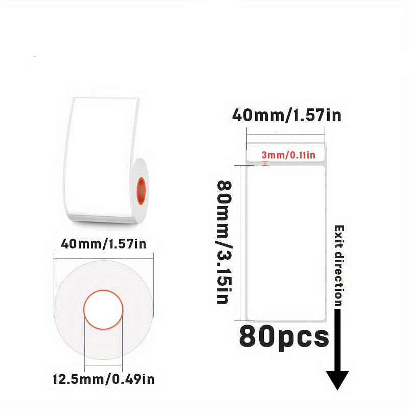 Rectangular white thermal label for SK/58/SK20/SK35/SK45/SK27