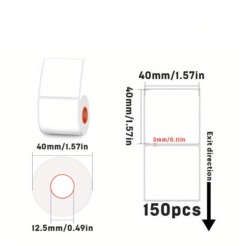 Rectangular white thermal label for SK/58/SK20/SK35/SK45/SK27