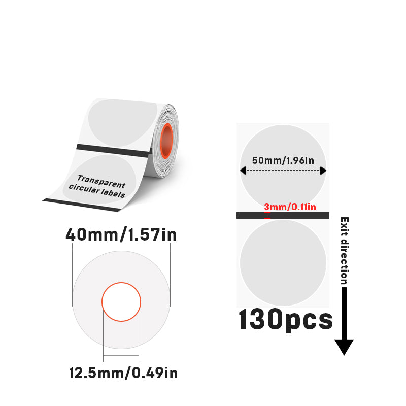 All Size Thermal Transparent PET Labels For SK20/SK35/SK45/SK27