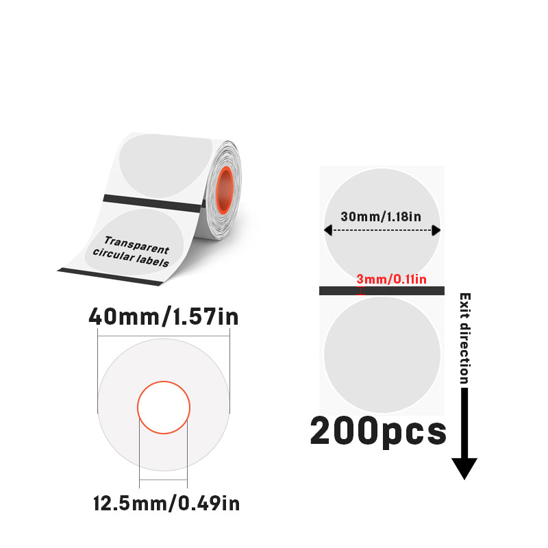 All Size Thermal Transparent PET Labels For SK20/SK35/SK45/SK27