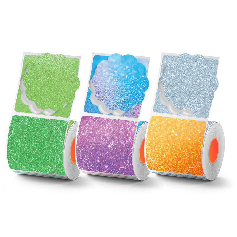 KAYSION 3 Rolls Color Flower Shape Thermal Label For SK58/SK20/SK35/SK45/SK27