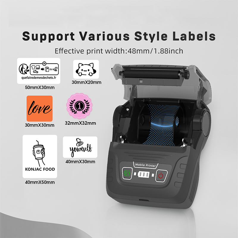 SK58 Portable Thermal Printer with 3 Rolls Label（Japan Local Shippment）