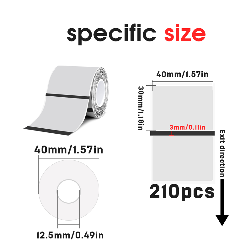 3-Roll Transparent Thermal Label Set(US Local Shippment)