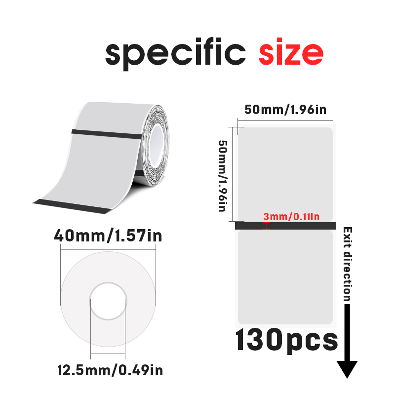 3-Roll Transparent Thermal Label Set(US Local Shippment)