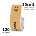 10-roll Pack of Smiley Thank-you Stickers(US Local Shippment)