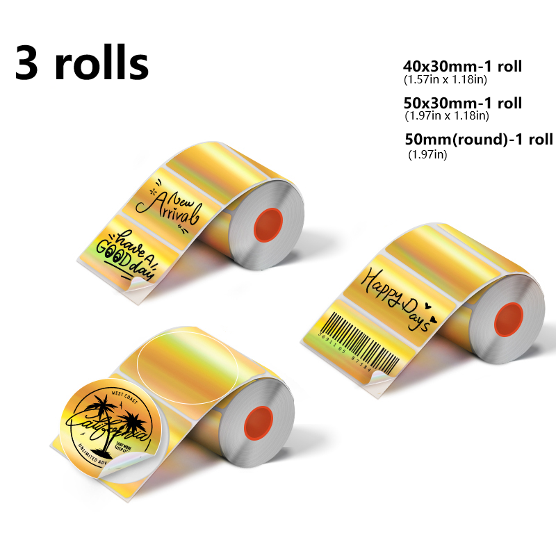 3-roll Holographic Label Set(US Local Shippment)