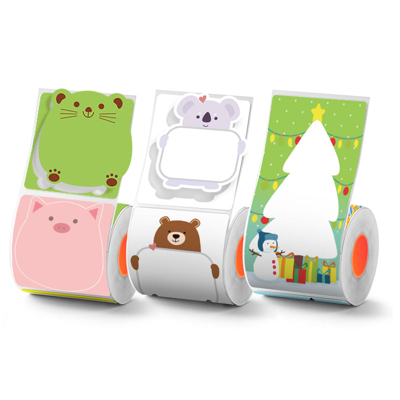 KAYSION 3-Roll Pack of Cute Christmas-Themed Thermal Labels For SK58/SK20/SK35/SK45/SK27