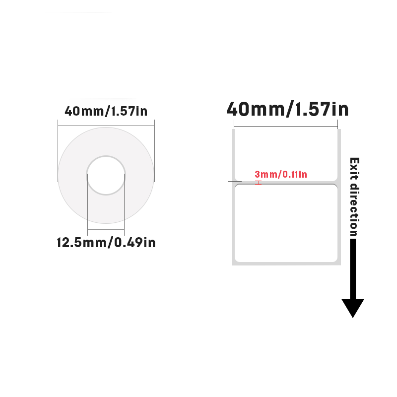 6-roll White Thermal Label Set(US Local Shippment)