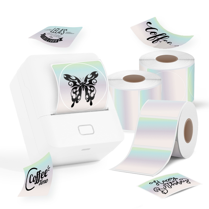 SK20 Portable Thermal Printer with 3 Rolls Silver Holographic Labels（NZ Local Shippment）