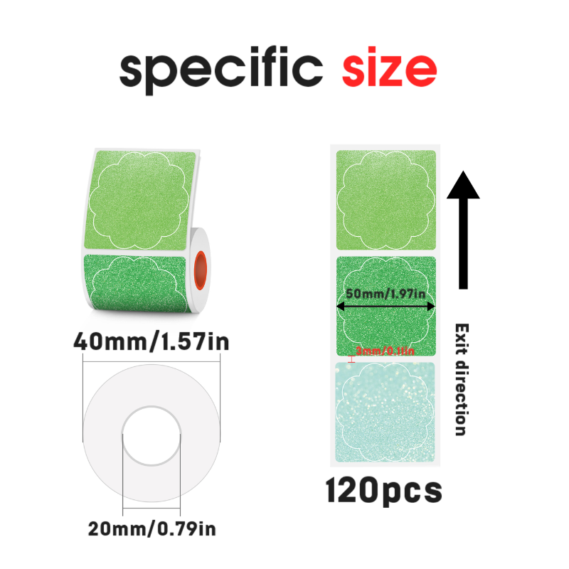 KAYSION 3 Rolls Color Flower Shape Thermal Label For SK58/SK20/SK35/SK45/SK27