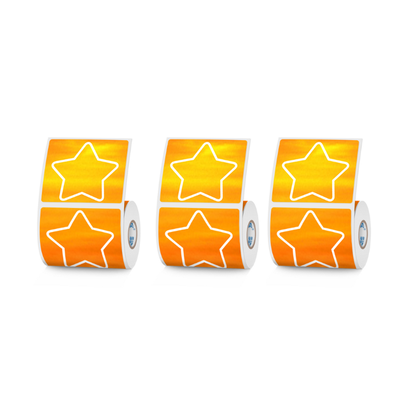 2 Types of 50mmx40mm Thermal Labels with Hearts, Stars For SK58/SK20/SK35/SK45/SK27