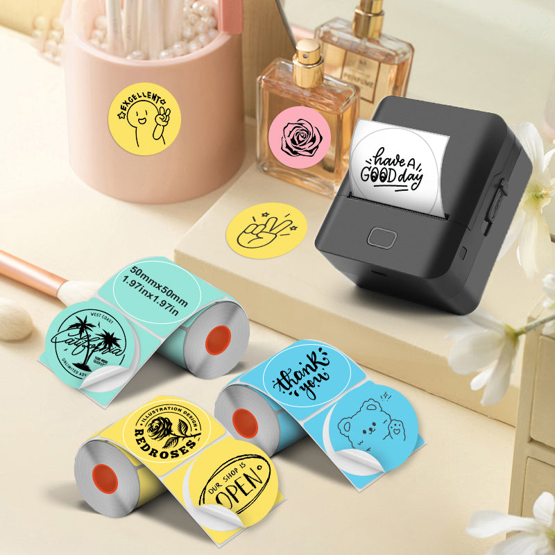 5-roll circular colored 50mm X50mm (1.97 "X1.97") thermal label paper（Australia Local Shipment）