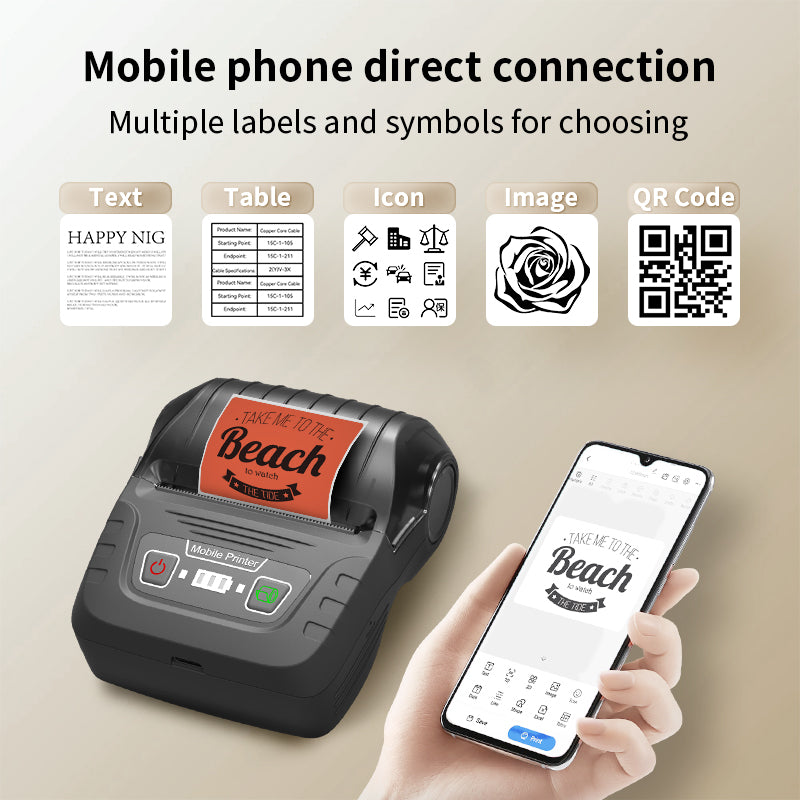 SK58 Mini Thermal Printer with 1 Roll White Labels (Australia Local Shippment)