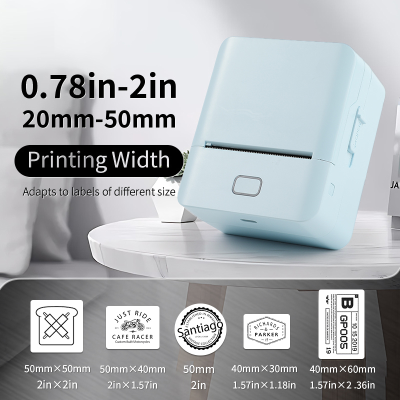 SK20 Portable Thermal Printer with 3 Rolls Silver Holographic Labels（NZ Local Shippment）