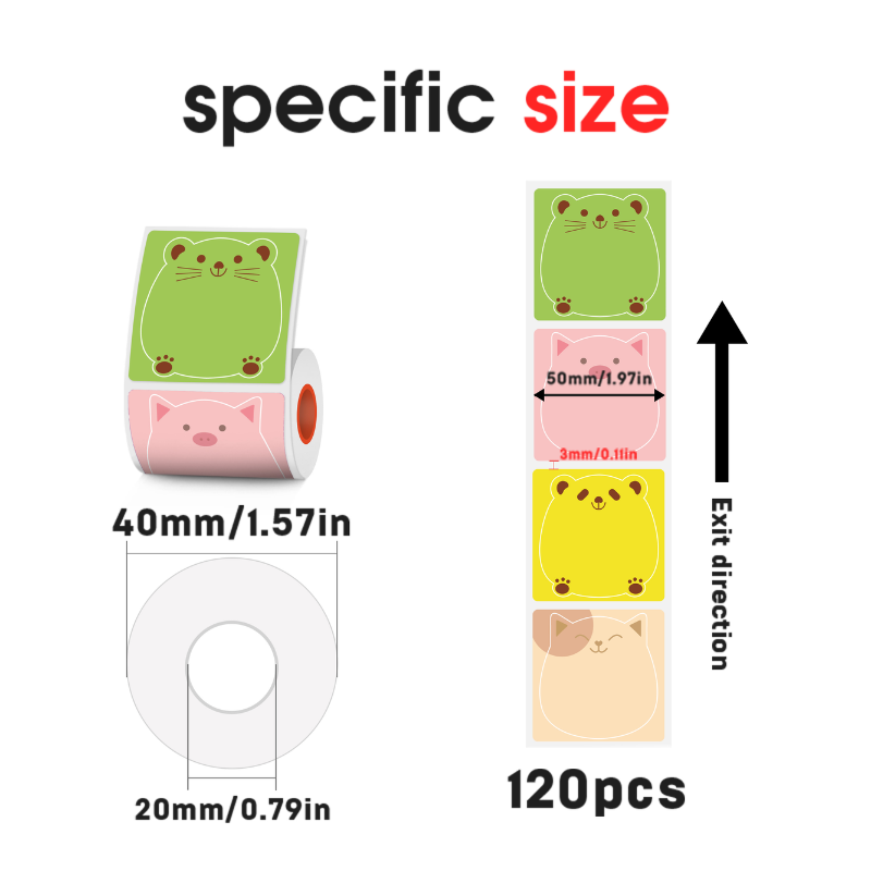 KAYSION 3-Roll Pack of Cute Christmas-Themed Thermal Labels For SK58/SK20/SK35/SK45/SK27