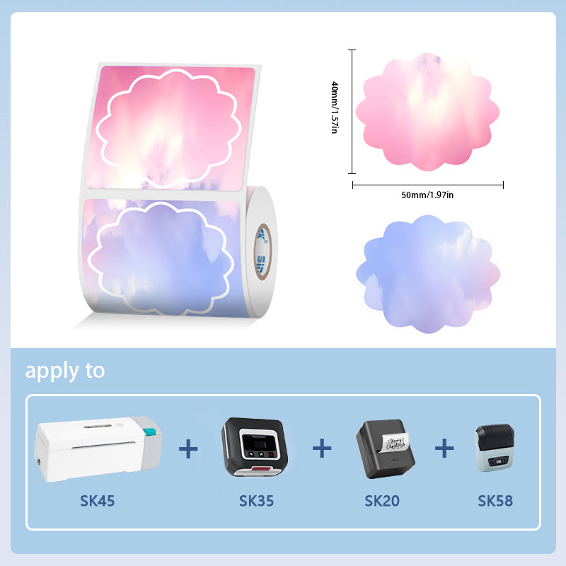 6-roll Color Thermal Label Set(UK Local Shippment)