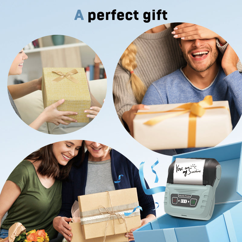 SK58 Portable Thermal Printer with 3 Rolls of White Labels and Dust Bag（Malaysia Local Shippment）