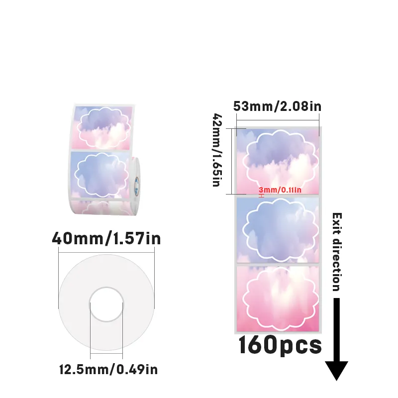 4 types of flower-shaped thermal labels For SK58/SK20/SK35/SK45/SK27