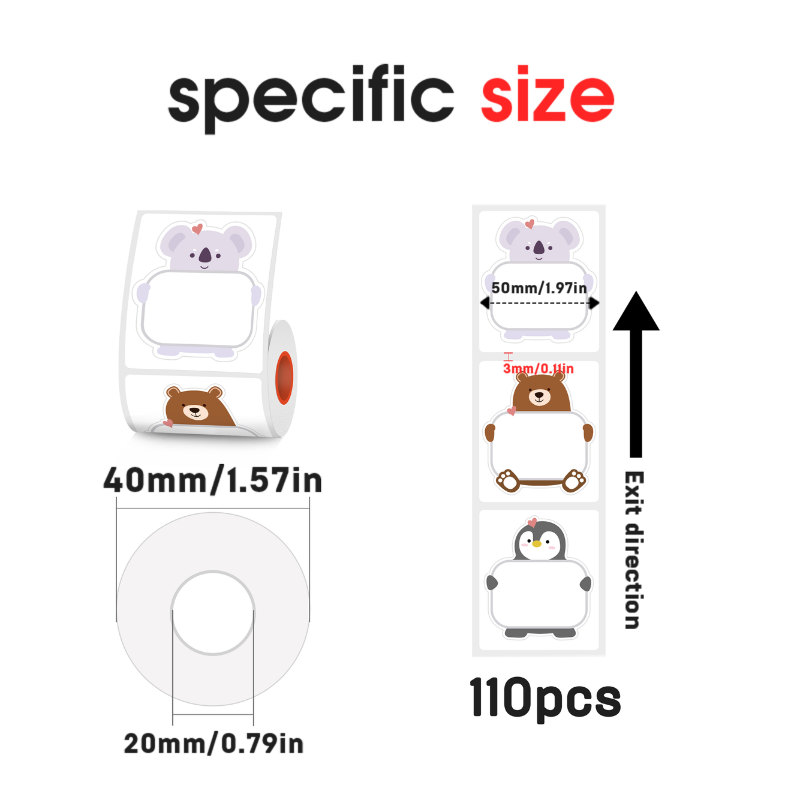 KAYSION 3-Roll Pack of Cute Christmas-Themed Thermal Labels For SK58/SK20/SK35/SK45/SK27